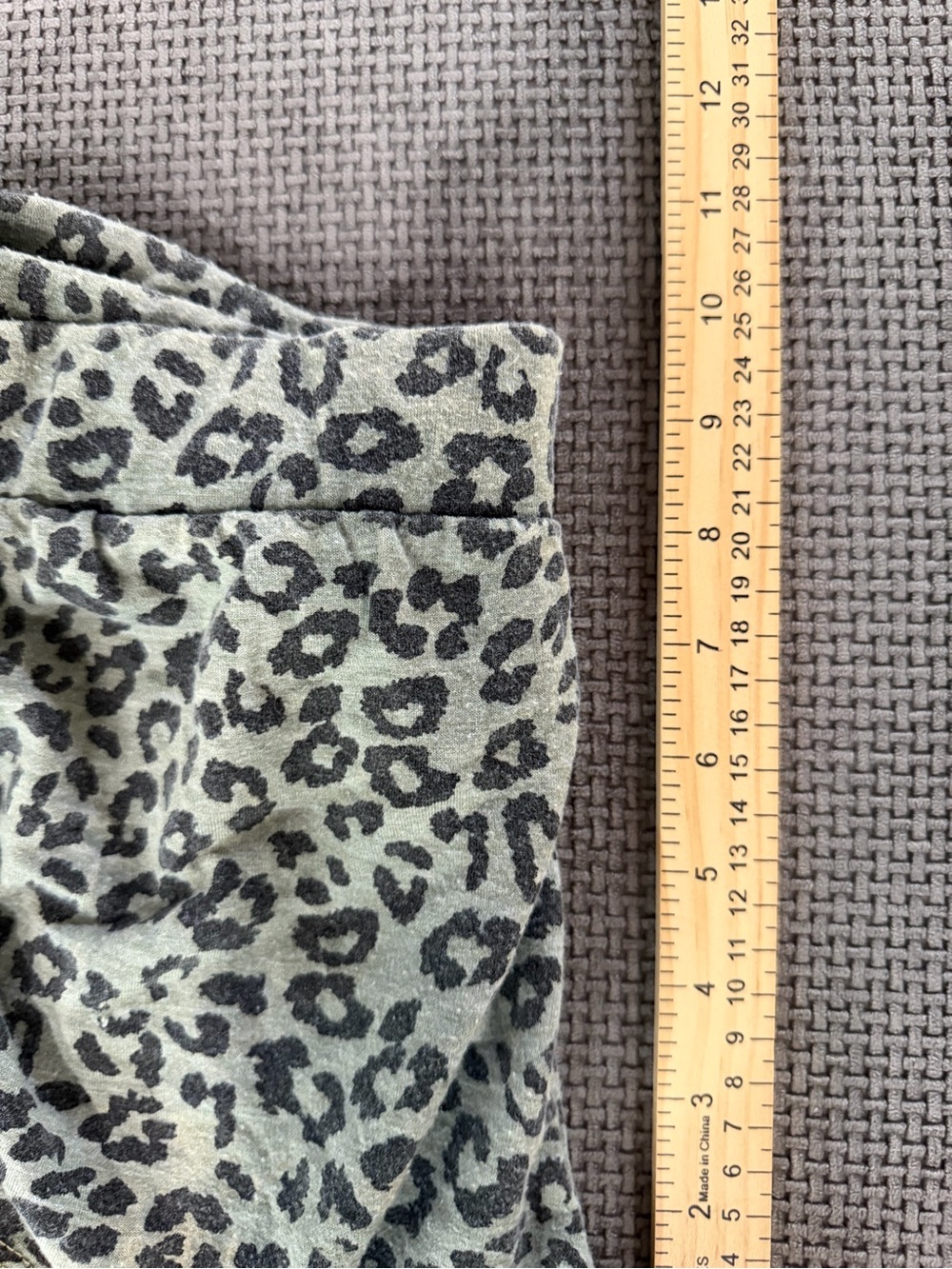 Leopard Lounge Set Maronie Olive Green Oversized Top Drawstring Shorts S Boho - Picture 12 of 14